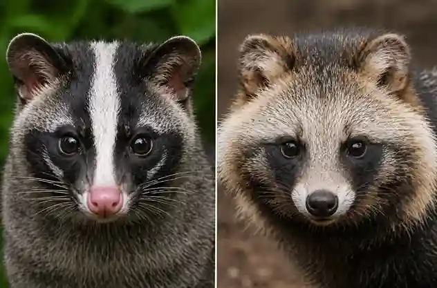 ハクビシンとタヌキの顔の違い